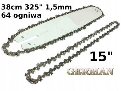 VODIACA LIŠTA 15'' 38CM + 2x REŤAZ PRE SADU BENZÍNOVÝCH PÍL NAC DEMON